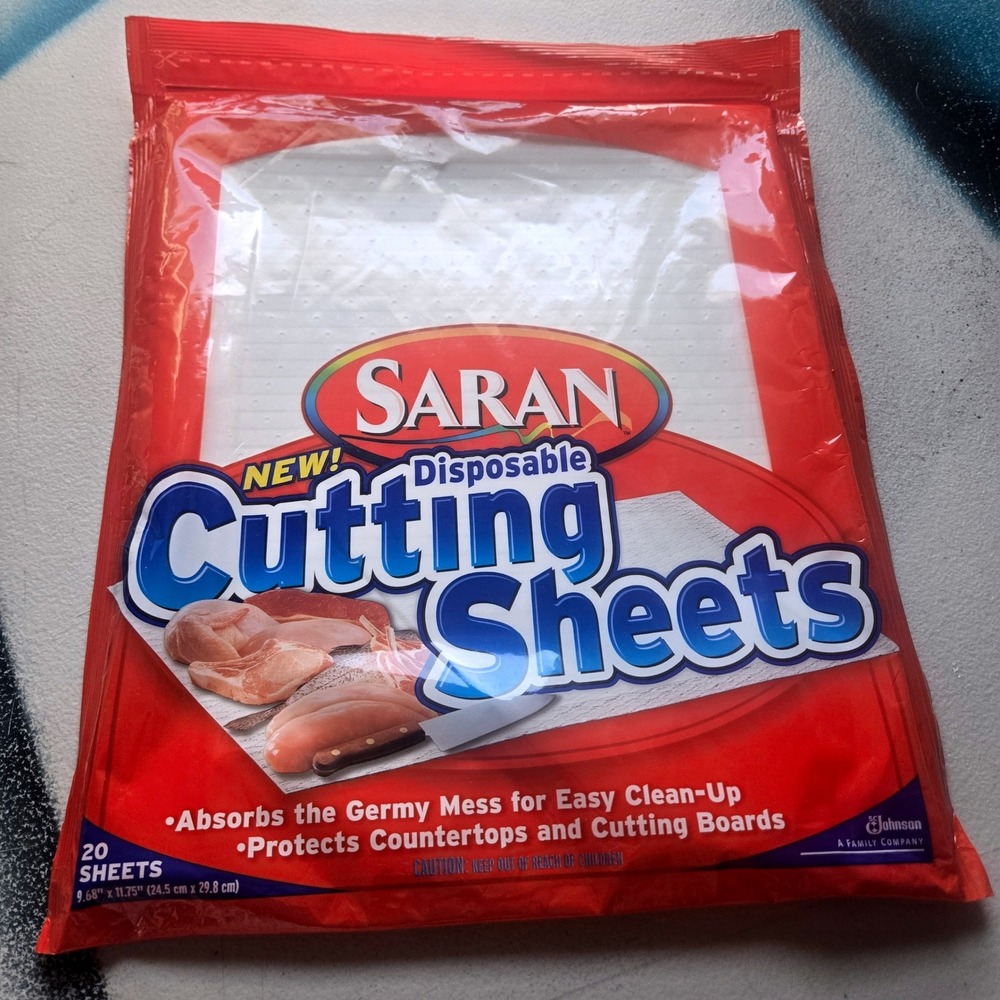 Saran Disposable Cutting Sheets 20 Count Absorbent Countertop Protector 2002 NEW